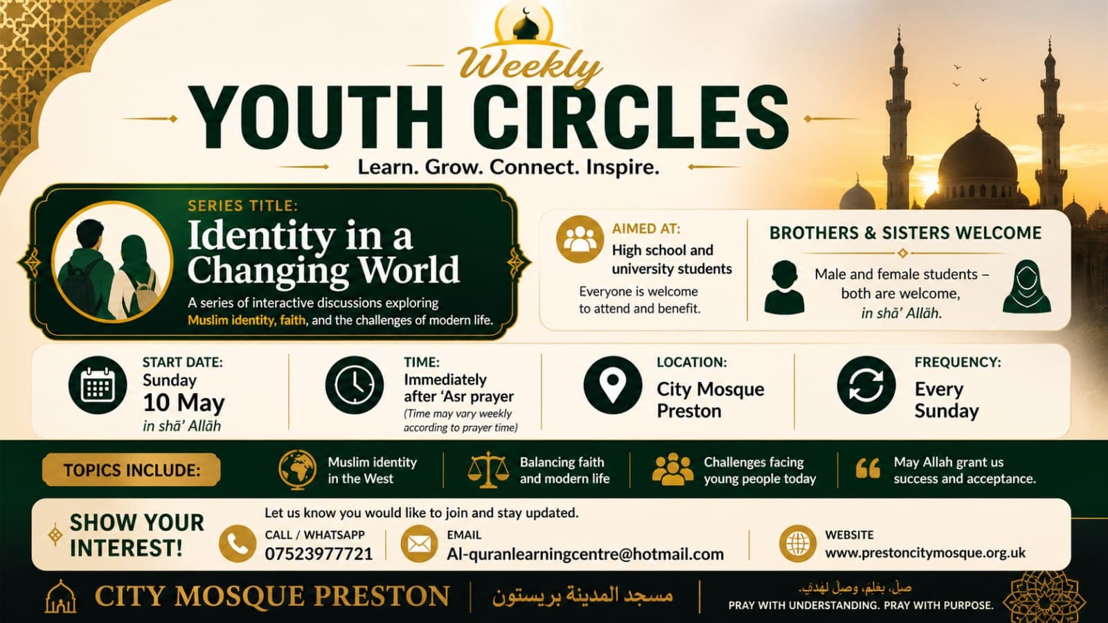 Weekly Youth Circles poster